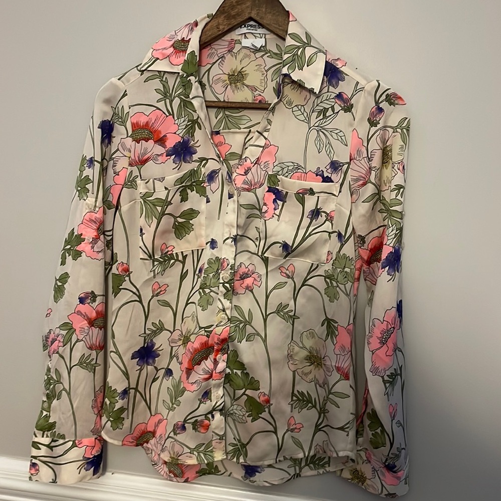 Floral print button down